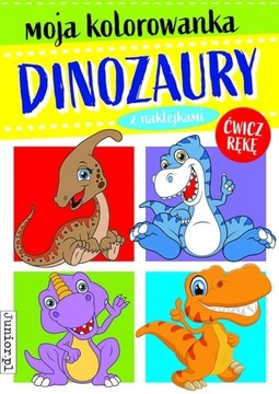 DINOZAURY KOLOROWANKA Z NAKLEJKAMI