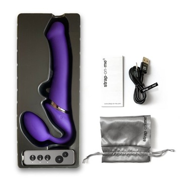 Strap-on-me Vibrating Strap-on L Фиолетовый двойной вибратор для пар