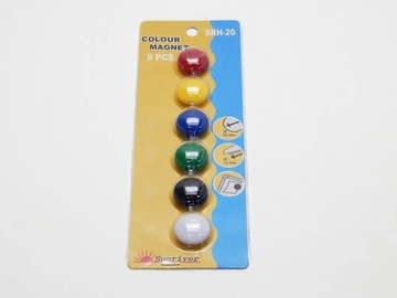 Магниты Argo разноцветные 20мм, 6 шт.
