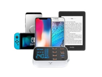 Быстрое зарядное устройство для телефона: 8 портов USB QC 3.0 Type C