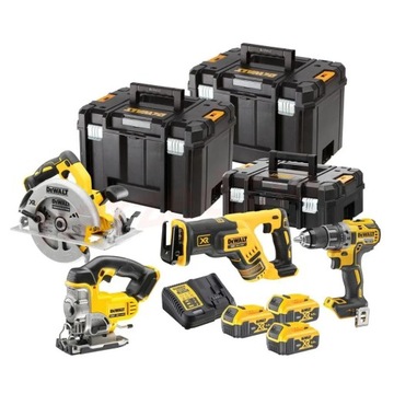 DEWALT ZESTAW COMBO 4 ELEKTRONARZĘDZI 18V DCK421P3T 3X5,0Ah WKRĘTARKA PIŁA