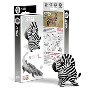 UKŁADANKA ZABAWA SENOSRYCZNA ZEBRA PUZLLE 3D EKO