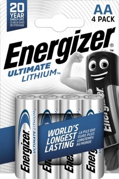 Energizer LR6 4BL Ultimate Lithium L91 Литиевые батарейки типа АА