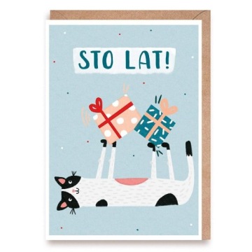 Открытка на день рождения с котом