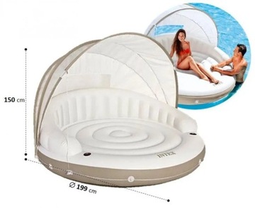Шезлонг с плавающим матрасом и крышей Intex 58292