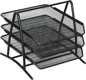 Рабочий стол с 3 черными ящиками.