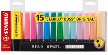 ZAKREŚLACZ STABILO BOSS ZESTAW 15 KOLORÓW W ETUI