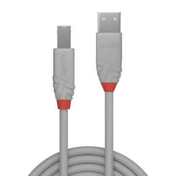 Lindy 36685 Кабель USB 2.0 A-B серый Anthra Line - 5м