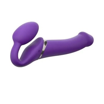 Strap-on-me Vibrating Strap-on L Фиолетовый двойной вибратор для пар