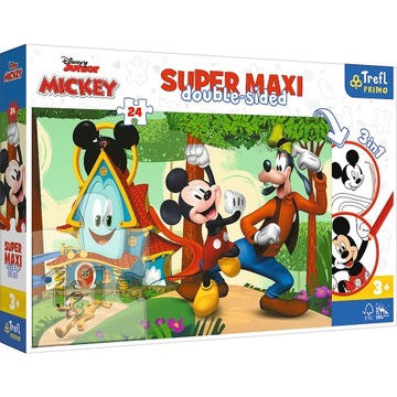 Puzzle - 24 SUPER MAXI - Wesoły Domek i przyjaciele Myszka Miki Trefl 41012