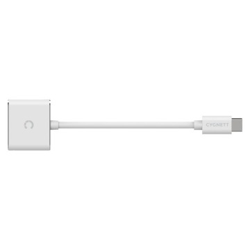 Мини-разъем USB-C на 3,5 мм и аудиоадаптер USB-C Cygnett Essential (белый)