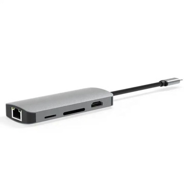 Док-станция Hub 8in1 USB-C HDMI 4K SD для Macbook Pro/Air