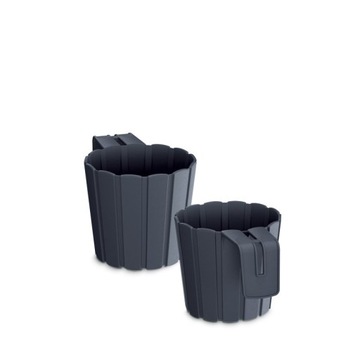 БАЛКОННЫЙ ЦВЕТОЧНЫЙ ГОРШОК ДЛЯ ПЕРИЛ балюстрады С КРЮЧКОМ ЦВЕТОЧНЫЙ ГОРШОК В РУСТИЧНОМ АНТРАЦИТЕ