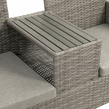 Greemotion Felin ławka ogrodowa ze stołem, 141 x 86,5 x 66 cm, szary POWYST