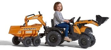 FALK Tractor Case IH Экскаватор-погрузчик оранжевый с подвижным ковшом прицепа от 3+