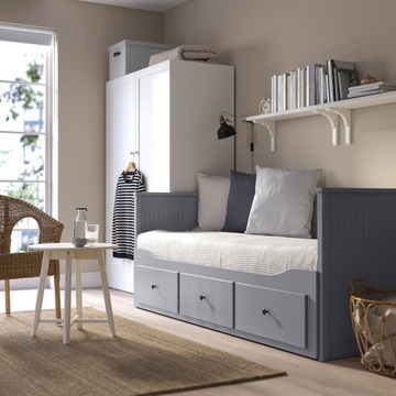 Ikea hemne сложенная кровать с 3 ящиками серого