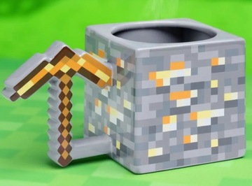 Minecraft Gold Mug Кирка 3D Pixel, лицензия Paladone