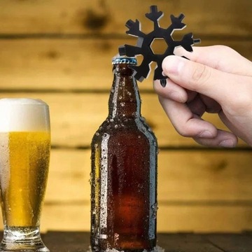 Multitool klucz wielofunkcyjny śnieżynka 18w1 brelok gadżet narzędzie imbus