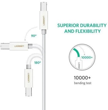 Кабель принтера USB 2.0 C-B, никелированный, 2 м, ЗЕЛЕНЫЙ