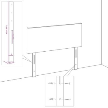 vidaXL Изголовье кровати со светодиодной подсветкой Темно-серый 180x7x78/88 см Бархат