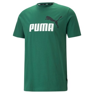 Puma T-Shirt Essentials+2Col Logo 586759 Zielony Regular Fit