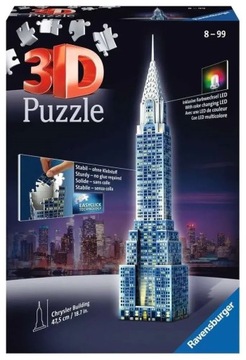 3D -головоломки ночью: chrysler Building Ravensburger небоскреб.