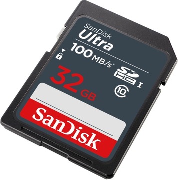Карта памяти Sandisk Ultra SDHC 32 ГБ UHS-I, класс 10 (100 МБ/с)