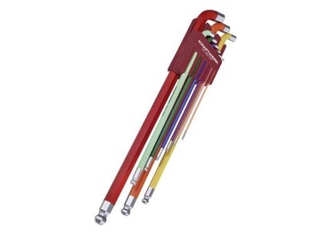Zestaw kluczy imbusowych z kulką HEX KOLOR 1.5-10 mm Kraftwerk