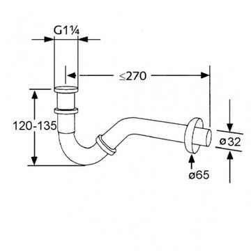 Сифон Kludi для биде G 1 1/4 1031105-00