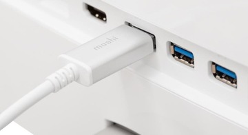 Алюминиевый адаптер Moshi с серебряным кабелем USB-C — DisplayPort 5K/60 кадров в секунду