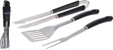 Набор для барбекю, нержавеющая сталь/дерево, 42 см, серебристый/черный