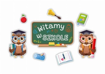 ШКОЛЬНОЕ УКРАШЕНИЕ – ДОБРО ПОЖАЛОВАТЬ В ШКОЛУ (БОЛЬШИЕ СОВЫ И ДОСКА) – LearnHow-XXL