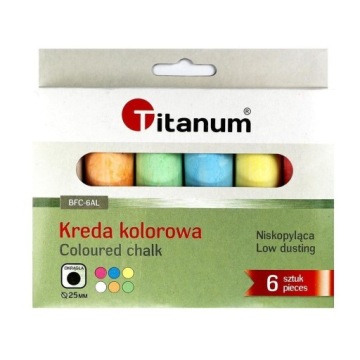 Крейда для асфальту кольорова 6 шт. Titanum