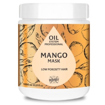 Ronney maska do włosów niskoporowatych mango 1lf