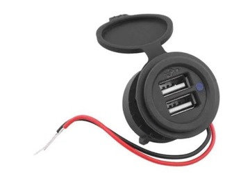 Универсальное автомобильное зарядное устройство USB 12В/24В -> 2xUSB 5В/4,8А, для