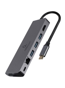 Концентратор USB-C — HDMI 1xUSB-C RJ45 GbE 2xUSB-A Устройство чтения карт SD PD 100 Вт