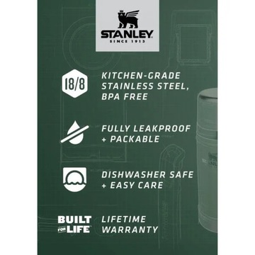 Стальной термос STANLEY LEGENDARY Classic 1л зеленый