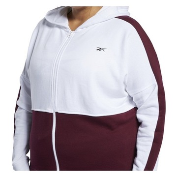 Bluza damska Reebok Te Linear Logo Ft bordowo-biała FU2203 - XL