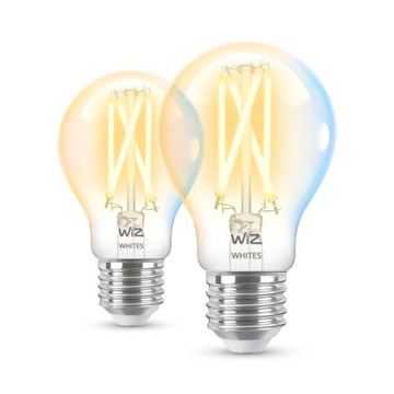 WiZ SET 2x светодиодные лампы E27 A60 Filmant 7W (60W) 806lm 2700-6500K IP20, с регулировкой яркости