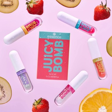 Набор Essence Juicy Bomb из 5 масел для губ