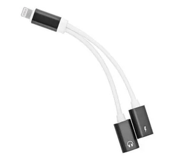 Adapter HF/audio + ładowanie do iPhone 8-pin Apple Czarny