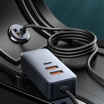 Автомобильное зарядное устройство Baseus Share Together 2xUSB 2xUSB-C 120 Вт для MacBook
