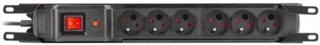 ARMAC MULTI M6 СТОЙКА 19 ДЮЙМОВ ЗАЩИТНАЯ ПИТАНИЕ, 6 РОЗЕТОК, КАБЕЛЬ 5 М, ЧЕРНЫЙ
