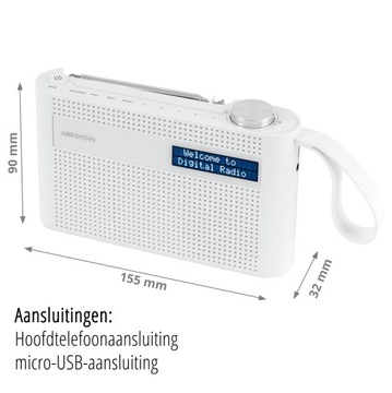 Сеть DAB+ и аккумуляторное радио, FM Medion md43023