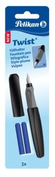 Перо шкільні вічне TWIST 457 м чорний+2N PELIKAN