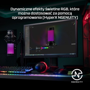 HyperX QuadCast S — конденсаторный USB-микрофон RGB для ПК, PS5, PS4, Mac