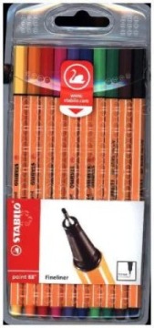STABILO POINT 8810 Fineliner, набор из 10 шт.