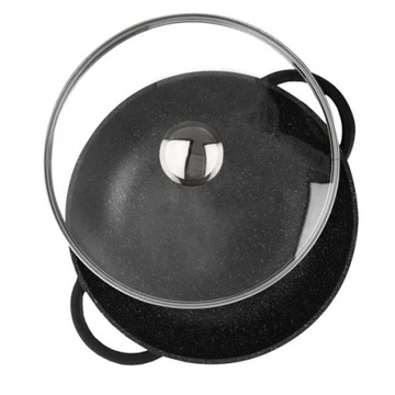 Patelnia granitowa wok 32 cm z pokrywką GRANDE /Orion