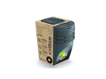 Набор корзин-контейнеров для сортировки мусора 3х25л