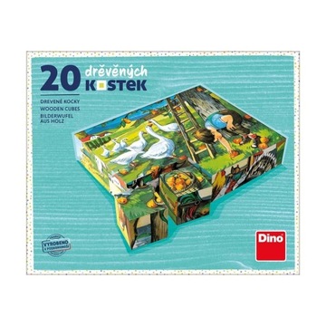 Диноблоки кубус На ферме деревянные 20 шт.